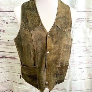 UNIK leather vest size medium brown